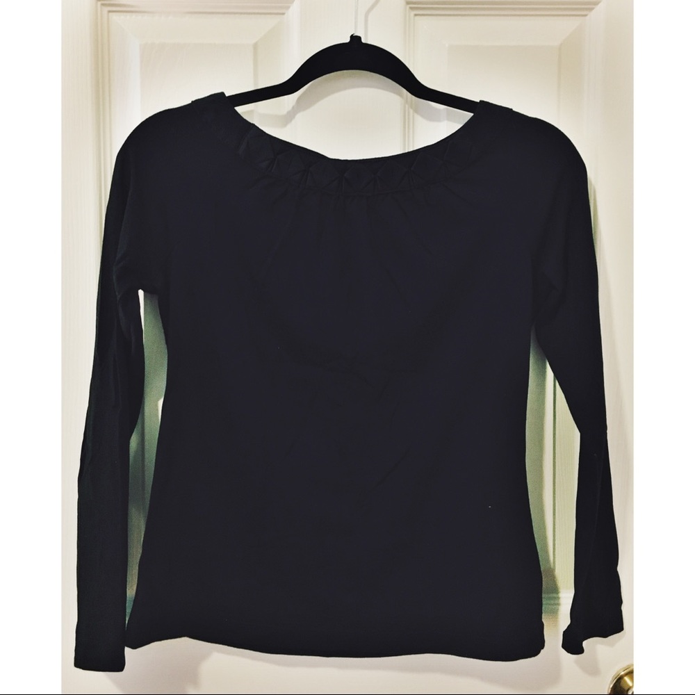 NWOT Talbots Long-Sleeve Black Petite Top